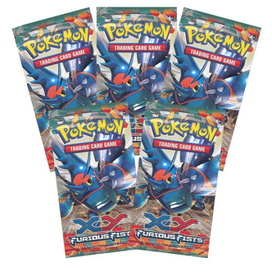 Pokemon Cards Xy Furious Fists Booster Packs 5 Pack Lot