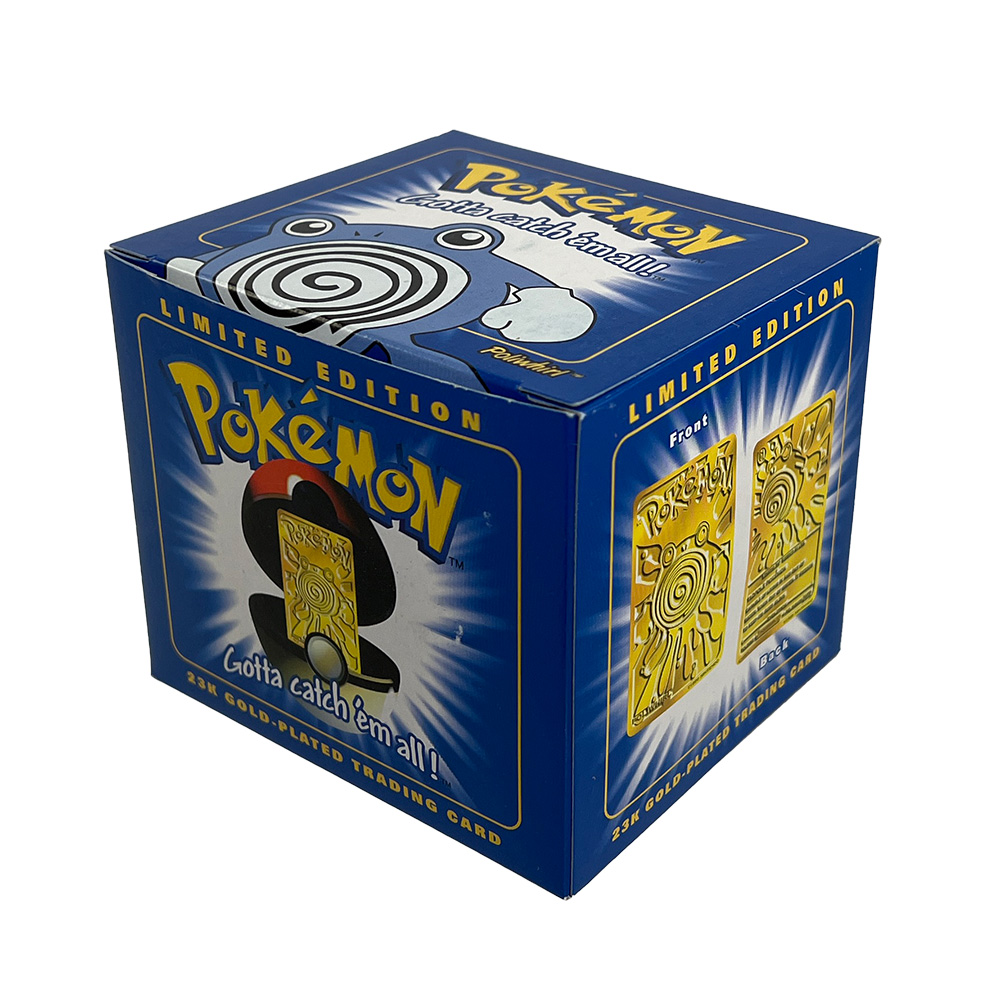 Pokemon Toys - Burger King Gold-Plated Trading Card - POLIWHIRL #061  (Pokeball, Card & New Box)