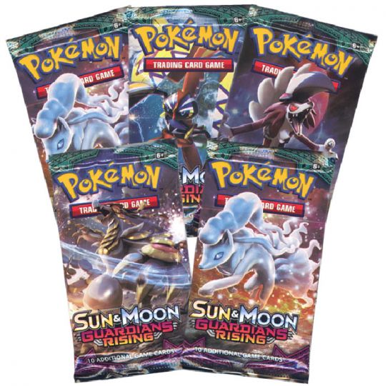 Pokemon Cards Sun Moon Guardians Rising Booster Packs 5 Pack Lot