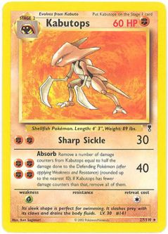 Pokemon Card - Legendary Collection 27/110 - KABUTOPS (rare) *Played*
