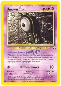 Pokemon Card - Neo Discovery 33/75 - UNOWN (rare) *Played*