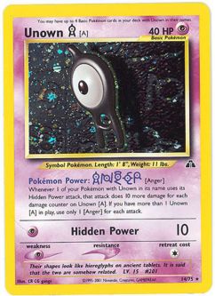 Pokemon Card - Neo Discovery 14/75 - UNOWN A (holo-foil) *Played*