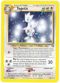 Pokemon Card - Neo Genesis 16/111 - TOGETIC (holo-foil) *Played*