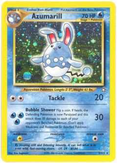 Pokemon Card - Neo Genesis 2/111 - AZUMARILL (holo-foil) *Played*