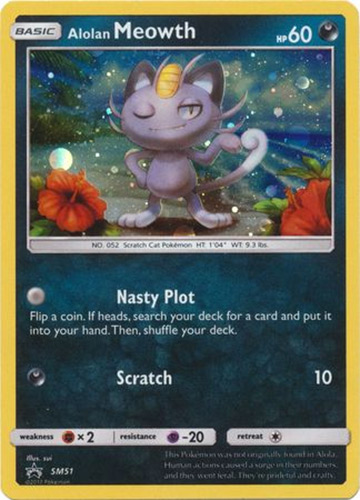 Pokemon Card Promo #SM51 - ALOLAN MEOWTH (holo-foil): BBToyStore.com ...