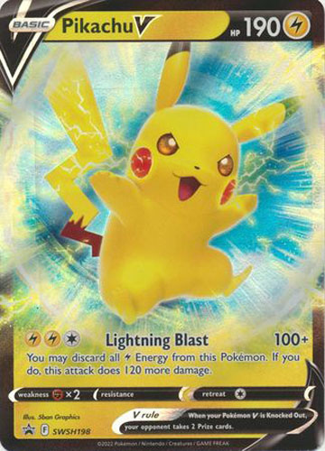 Pokemon Card - S&S Promo #SWSH198 - PIKACHU V (holo-foil)