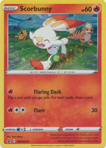 Pokemon Card - S&S Promo #SWSH244 - SCORBUNNY (holo-foil)