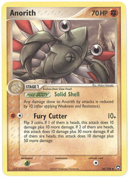 Pokemon Card - Power Keepers 26/108 - ANORITH (uncommon): BBToyStore ...