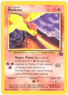 Pokemon Card - Black Star Promo #21 - MOLTRES *Played*