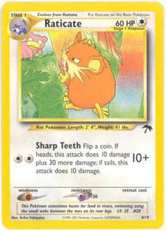 Pokemon Card - Southern Island Promo #6/18 - RATICATE (rare) *Played*