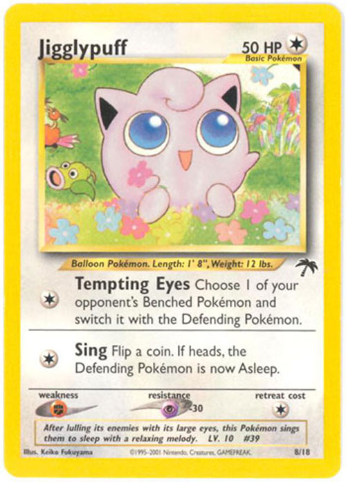 Pokemon Card - Southern Island Promo #8/18 - JIGGLYPUFF (rare)