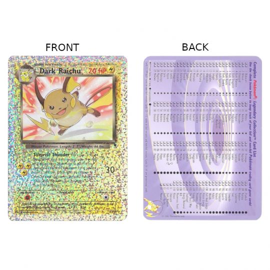 Pokemon Card Legendary Collection S3s4 Dark Raichu Box Topperoversized Promo 5 Inch