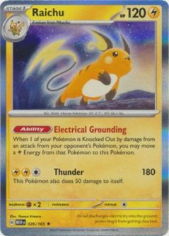 Pokemon Card - Scarlet & Violet 151 - 026/165 RAICHU (holo-foil)