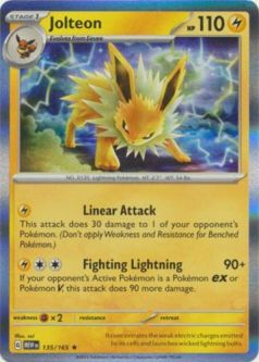 Pokemon Card - Scarlet & Violet 151 - 135/165 JOLTEON (holo-foil)