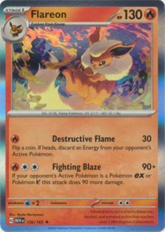 Pokemon Card - Scarlet & Violet 151 - 136/165 FLAREON (holo-foil)