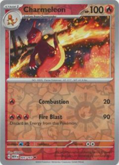 Pokemon Card - Scarlet & Violet 151 - 005/165 CHARMELEON (REVERSE holo-foil)