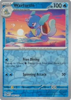 Pokemon Card - Scarlet & Violet 151 - 008/165 WARTORTLE (REVERSE holo-foil)