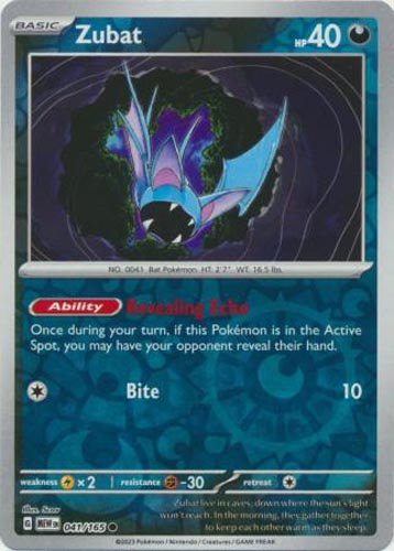 Pokemon Card - Scarlet & Violet 151 - 041/165 ZUBAT (REVERSE holo-foil ...