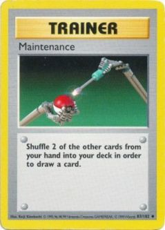 Pokemon Card - Base 83/102 - MAINTENANCE (uncommon) [Shadowless] *Played*