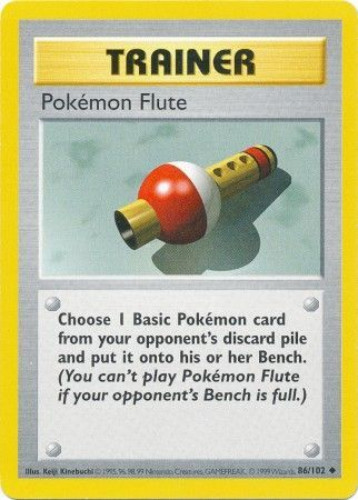 Pokemon Card - Base 86/102 - POKEMON FLUTE (uncommon) [Shadowless] *Played*