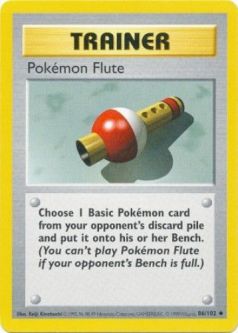 Pokemon Card - Base 86/102 - POKEMON FLUTE (uncommon) [Shadowless] *Played*