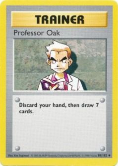 Pokemon Card - Base 88/102 - PROFESSOR OAK (uncommon) [Shadowless] *Played*