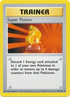 Pokemon Card - Base 90/102 - SUPER POTION (uncommon) [Shadowless] *Played*