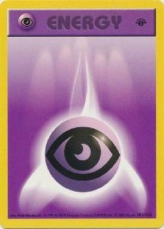 Pokemon Card - Base 101/102 - PSYCHIC ENERGY (common) [1st Edition] *Played*