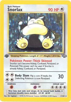 Pokemon Card - Jungle 11/64 - SNORLAX (holo-foil) *1st Edition* *Played*