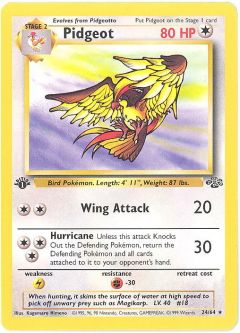 Pokemon Card - Jungle 24/64 - PIDGEOT (rare) *1st Edition*