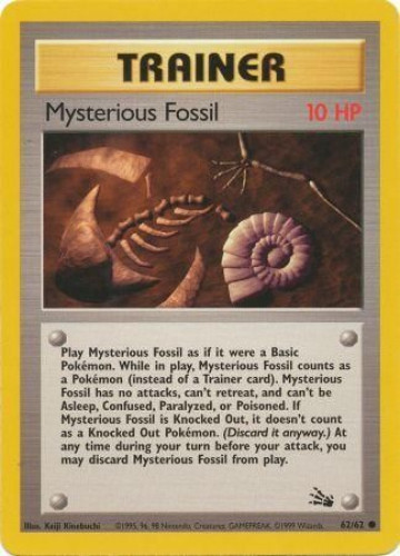 Pokemon Card Fossil 6262 Mysterious Fossil Common Toys Plush Trading 