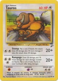 Pokemon Card - Base 2 Set 62/130 - TAUROS (uncommon)