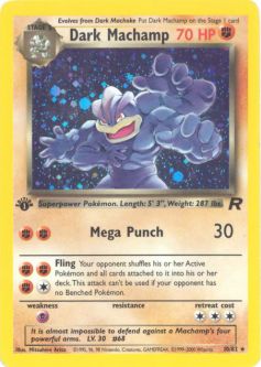 Pokemon Card - Team Rocket 10/82 - DARK MACHAMP (holo-foil) * 1st Edition *