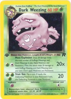 Pokemon Card - Team Rocket 14/82 - DARK WEEZING (holo-foil) * 1st Edition *