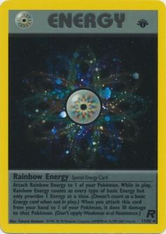 Pokemon Card - Team Rocket 17/82 - RAINBOW ENERGY (holo-foil) *1st Edition*