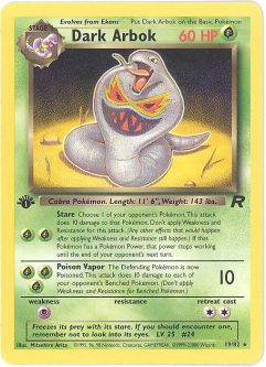 Pokemon Card - Team Rocket 19/82 - DARK ARBOK (rare) *1st Edition*