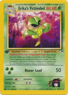 Pokemon Card - Gym Heroes 26/132 - ERIKA'S VICTREEBEL (rare) [1st Edition] *Played*