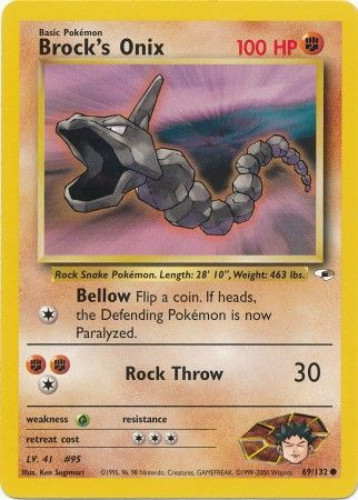 Pokemon Card Gym Heroes 69 132 Brock S Onix Common toystore Com Toys Plush Trading Cards Action Figures Games Online Retail Store Shop Sale