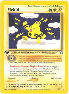Pokemon Card - Neo Genesis 22/111 - ELEKID (rare) [1st Edition] RARE! *Played*