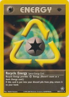 Pokemon Card - Neo Genesis 105/111 - RECYCLE ENERGY (rare) *1st Edition*