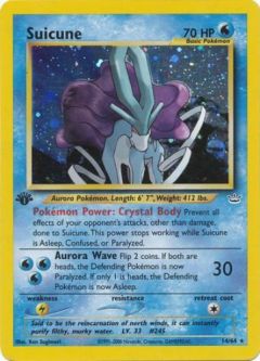 Pokemon Card - Neo Revelation 14/64 - SUICUNE (holo-foil) [1st Edition] *Played*