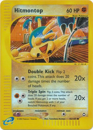 Pokemon Card - Aquapolis 82/147 - HITMONTOP (REVERSE holo-foil ...