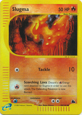 Pokemon Card - Skyridge 98/144 - SLUGMA (REVERSE holo-foil