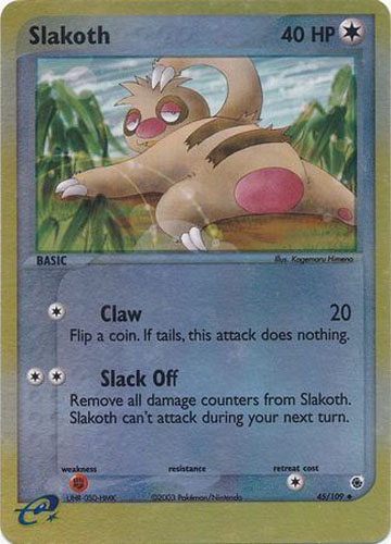 Pokemon Card - Ruby & Sapphire 45/109 - SLAKOTH (reverse holo)