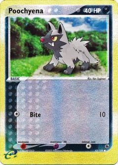 Pokemon Card - Ruby & Sapphire 63/109 - POOCHYENA (reverse holo)