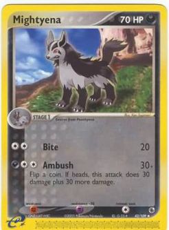 Pokemon Card - Ruby & Sapphire 42/109 - MIGHTYENA (uncommon)