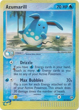 Pokemon Card - Sandstorm 30/100 - AZUMARILL (reverse holo)