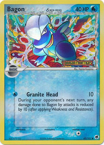 Pokemon Card - Dragon Frontiers 43/101 - BAGON (reverse holo)