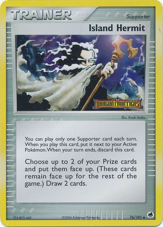 Pokemon Card - Dragon Frontiers 76/101 - ISLAND HERMIT (reverse holo)