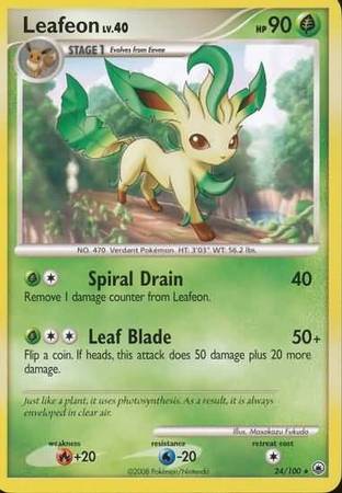 Pokemon Card - D&P: Majestic Dawn 24/100 - LEAFEON (rare)